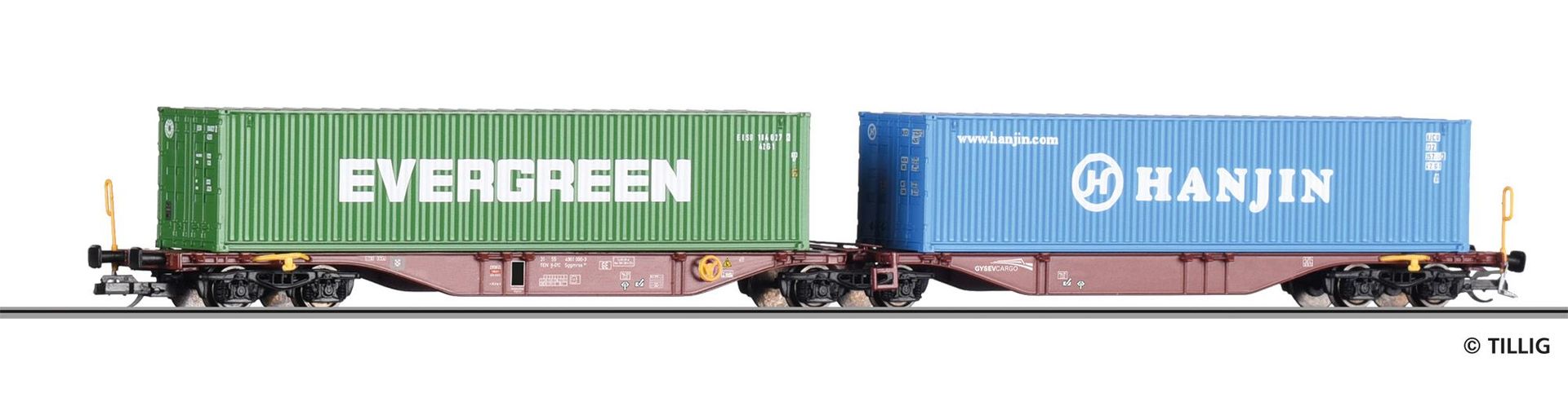 Tillig 18071 - Containertragwagen GySEV Ep.V Sggmrss TT 1:120