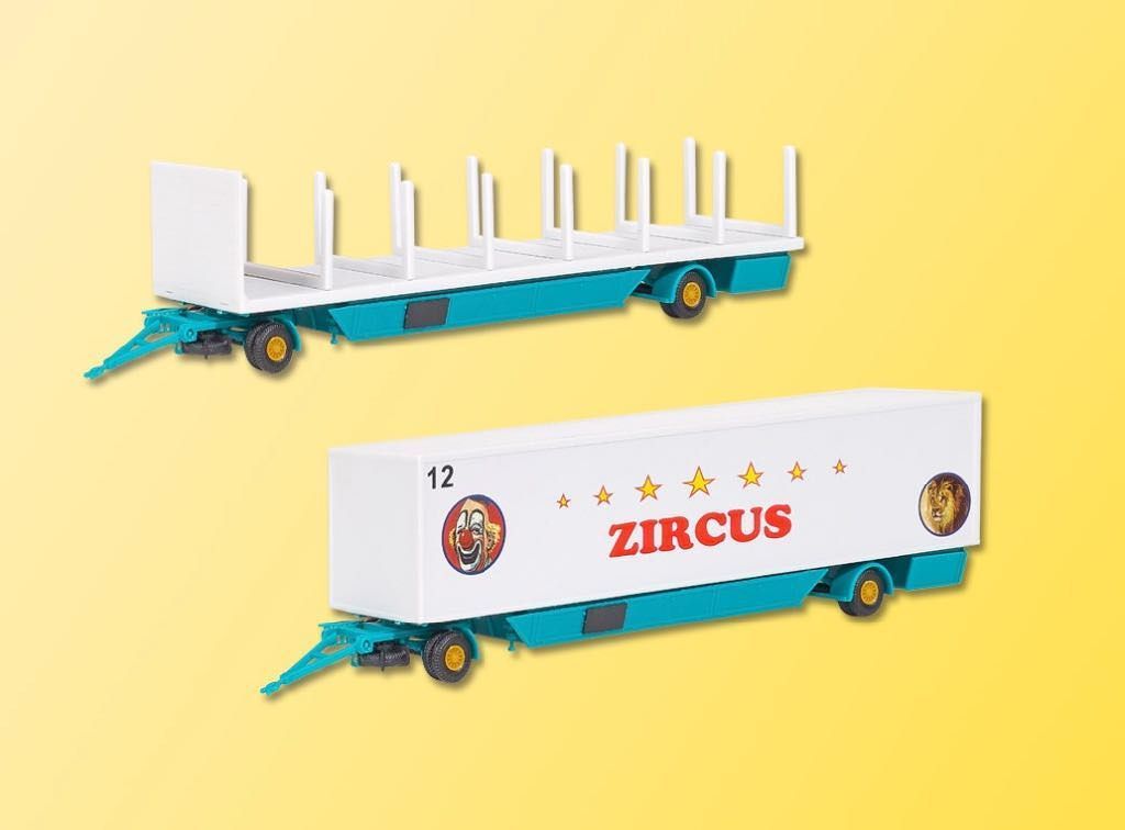 Kibri 14658 - Zirkus Zeltstangen- und Kofferanhänger 2 Stück H0 1:87