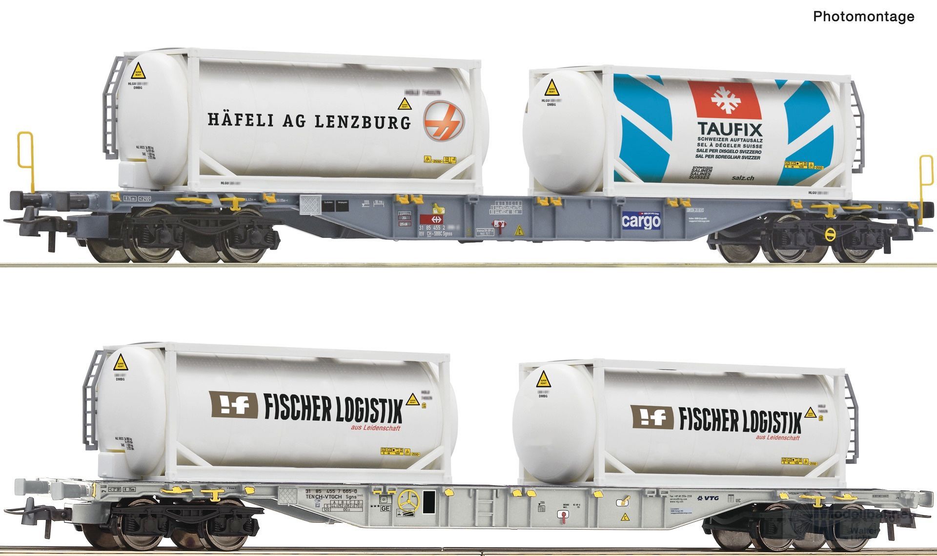 Roco 6600231 - Containertragwagen Set SBB Carego/VTG Ep.V/VI 2.tlg. H0/GL