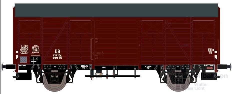 Exact Train 20911 - Güterwagen gedeckt DB Ep.III Gmsh54 H0/GL Exact Train 20911 - Güterwagen gedeckt DB Ep.III Gmsh54 H0/GL
