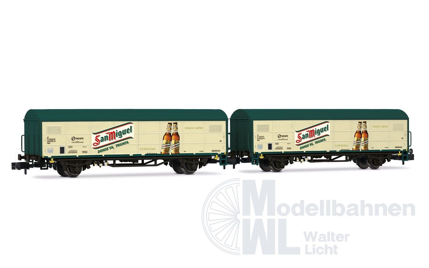 Arnold 6704 - Güterwagen Set RENFE Ep.V 2.tlg. San Miguel N 1:160