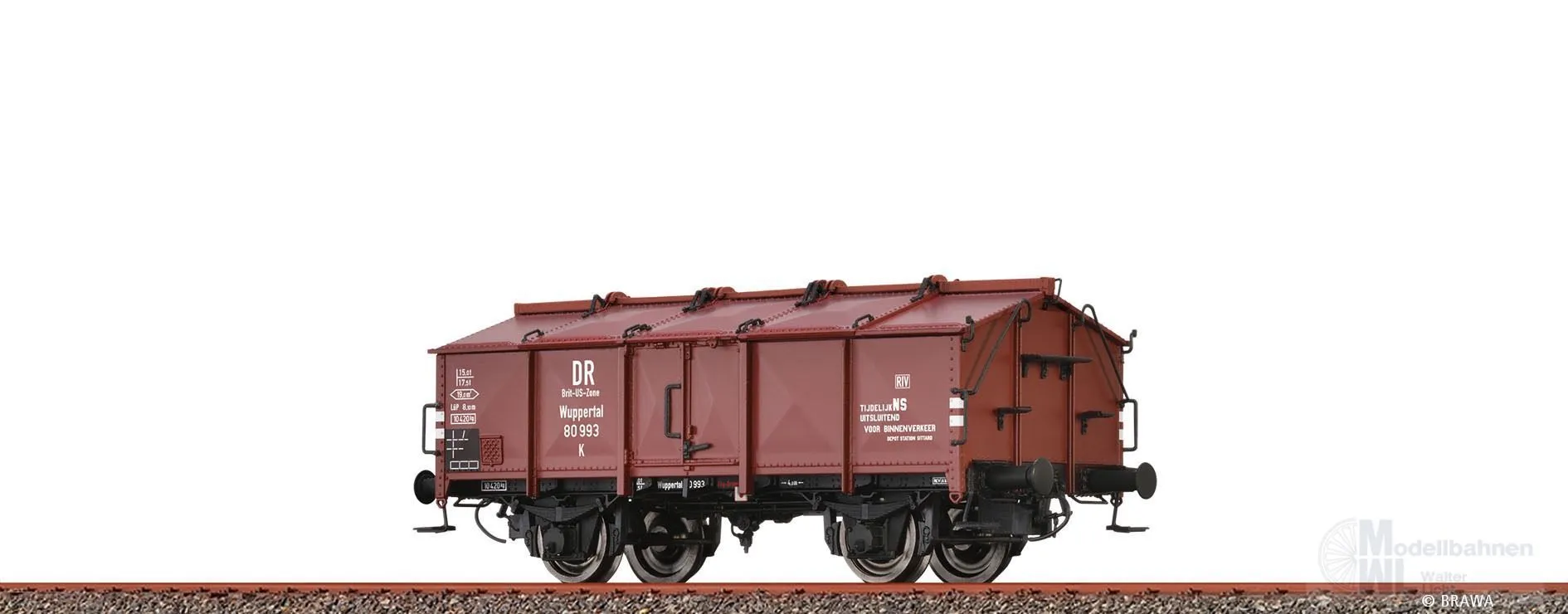 Brawa 50568 - Klappdeckelwagen NS Ep.III Typ K H0/GL