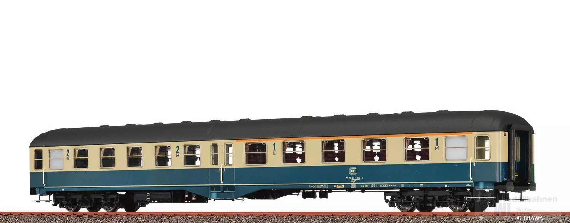 Brawa 58057 - Personenwagen DB Ep.IV AByl411 H0/GL Basic+ LED