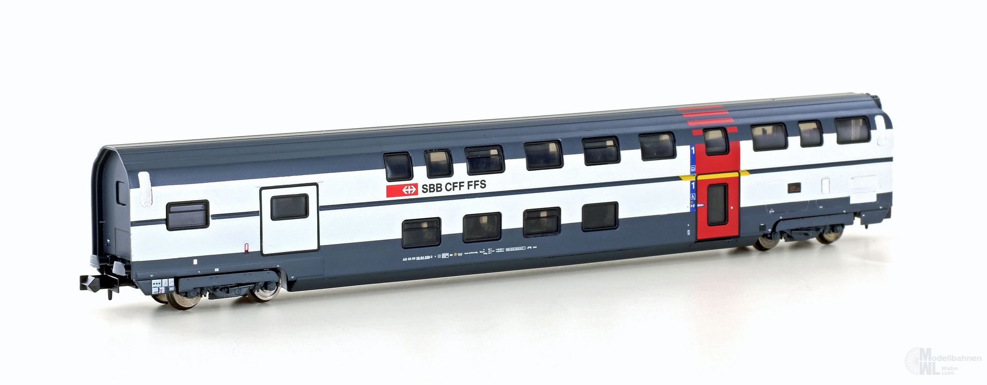 Hobbytrain 25128 - IC2000 Dosto-Wagen SBB Ep.V/VI 1.Kl./Gepäck N 1:160 Hobbytrain 25128 - IC2000 Dosto-Wagen SBB Ep.V/VI 1.Kl./Gepäck N 1:160