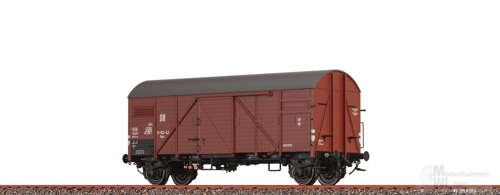 Brawa 50724 - Güterwagen ged. DR Ep.III Gms H0/GL
