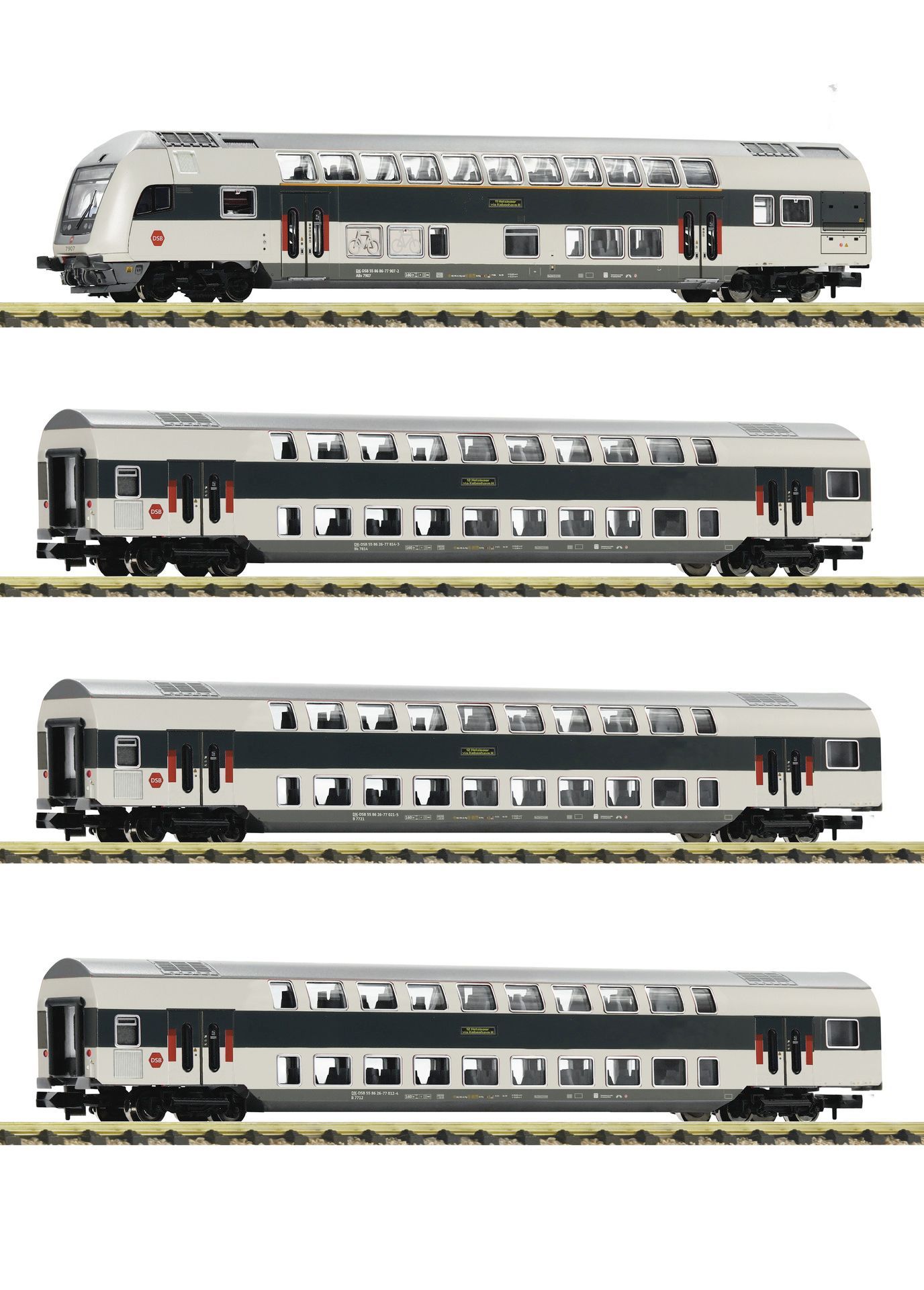 Fleischmann 6270130 - Doppelstockwagen Set DSB Ep.VI 4.tlg. N 1:160 DIGITAL
