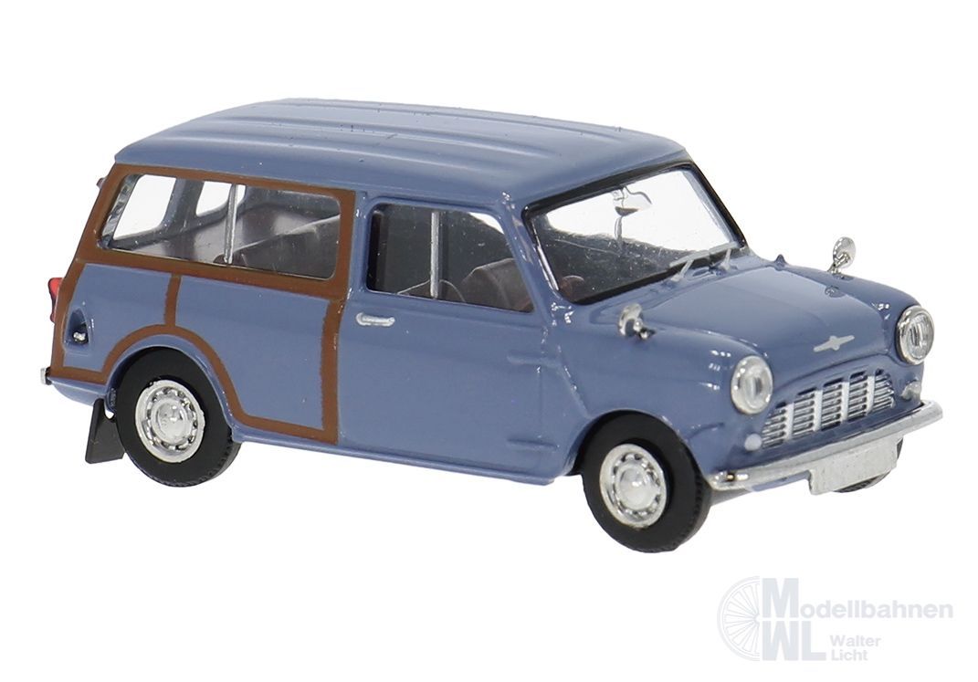 Brekina 15363 - Austin Mini Countryman Woody blau H0 1:87