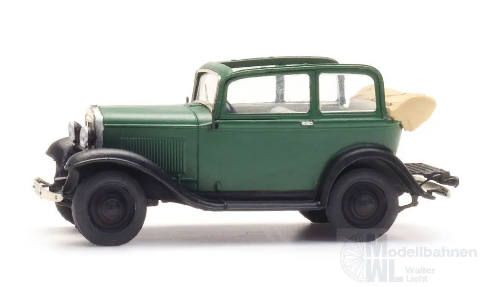ARTITEC b.v. 387.644 - Opel 1.2l Dach offen grün Fertigmodell H0 1:87