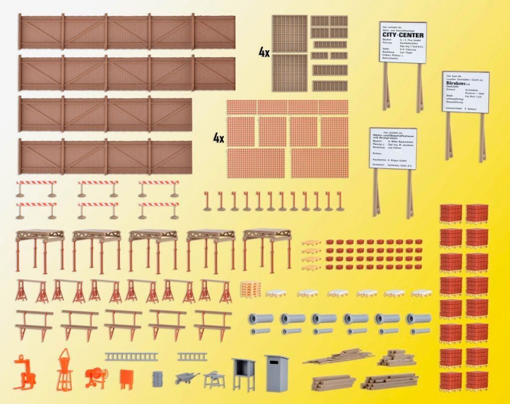 Kibri 38538 - Deko-Set Baustellenzubehör H0 1:87