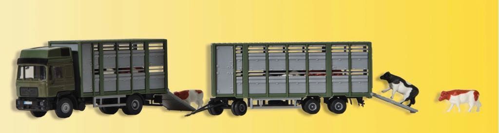 Kibri 12248 - Viehtransporter mit Anhänger und 12 Kühen H0 1:87