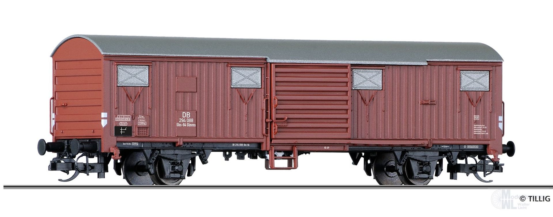 Tillig 17181 - Güterwagen ged. DB Ep.III Glmms 64 TT 1:120