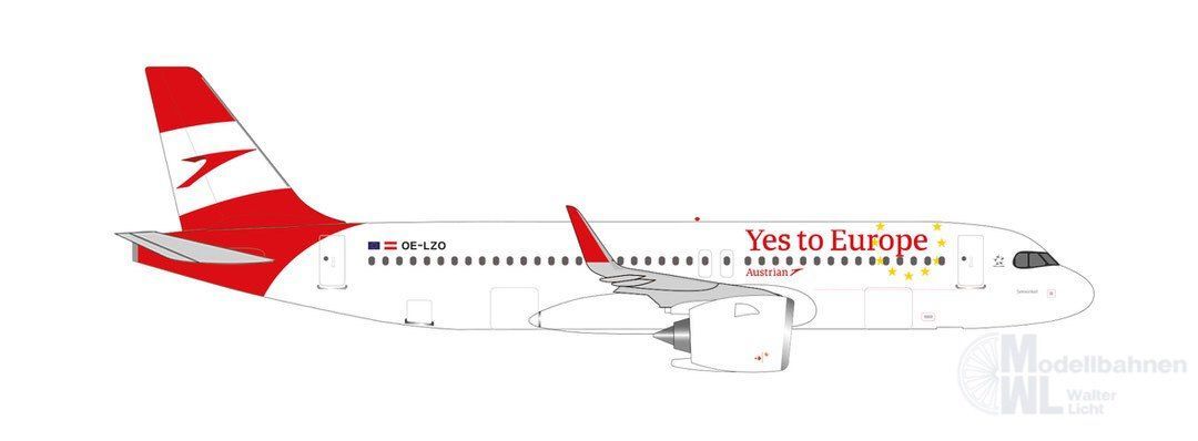 Herpa 538145 - Airbus A320neo AUA Yes to Europe 1:500