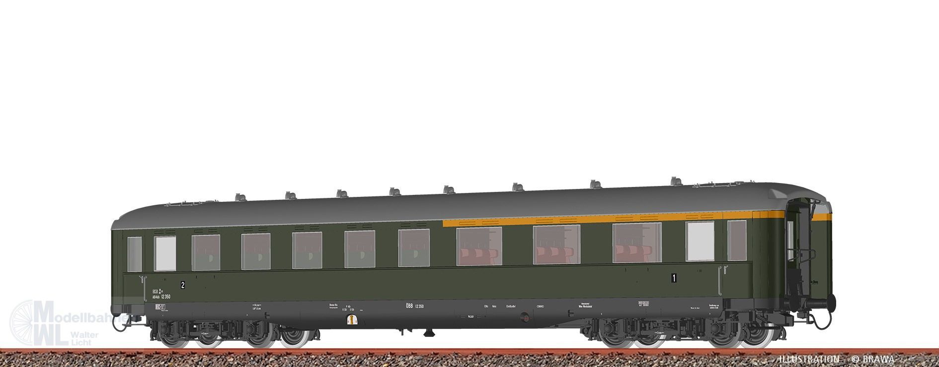 Brawa 51109 - Schürzenwagen ÖBB Ep.III AB4üh 12 350 H0/GL DIGITAL EXTRA