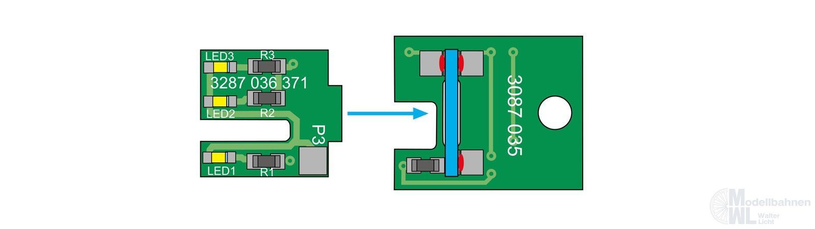 Bemo 5187371 - Umbausatz LED Stirnlicht 3287 H0m