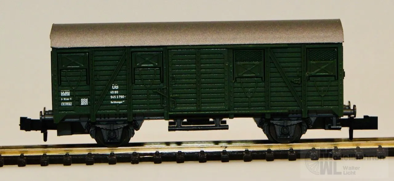 Roco 02329D - ROCO - Güterwagen ged. DB Bahndienstwagen grün Gms55 N 1:160