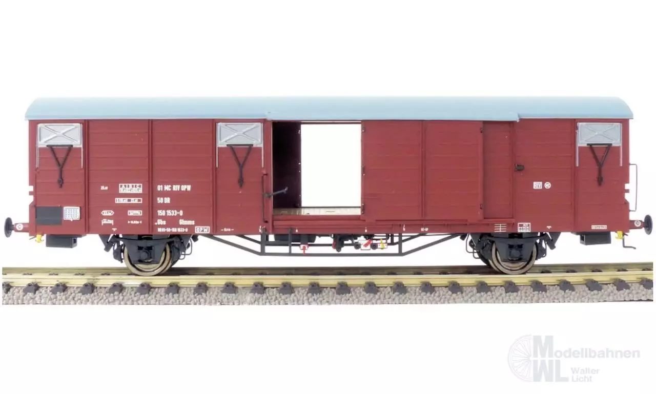 Exact Train 20479 - Güterwagen DR Ep.IV Glmms 01 MC RIV OPW 50 DR 150 1533-0 H0/GL