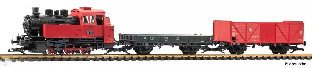 Piko 37124 - Startpackung Güterzug BR 80 mit 2 Güterwagen DR Ep.III Spur G 1:22,5