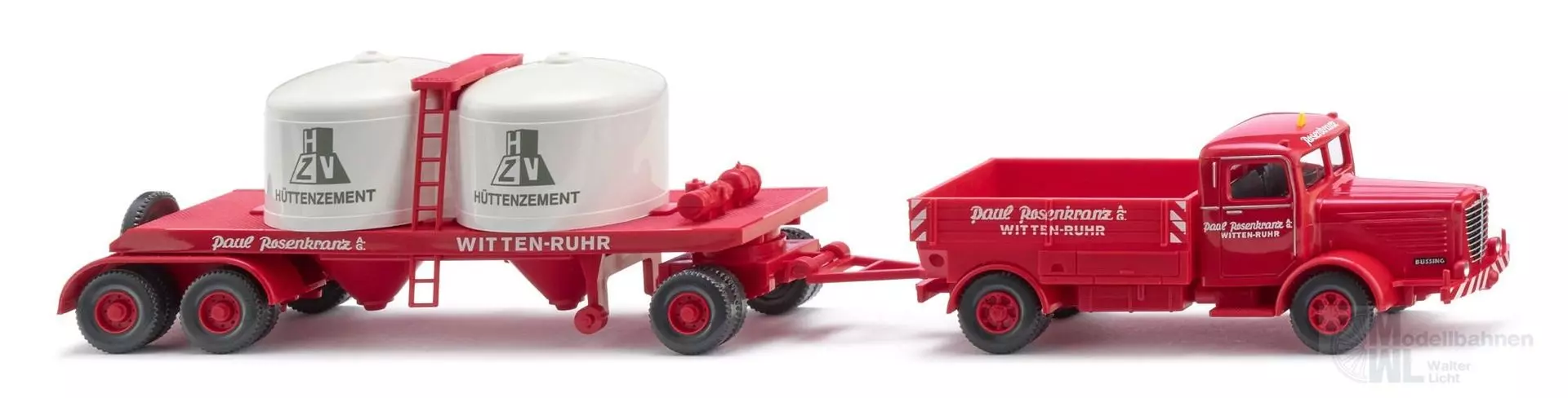 Wiking 053406 - Büssing 8000 Chemikalienhängerzug H0 1:87