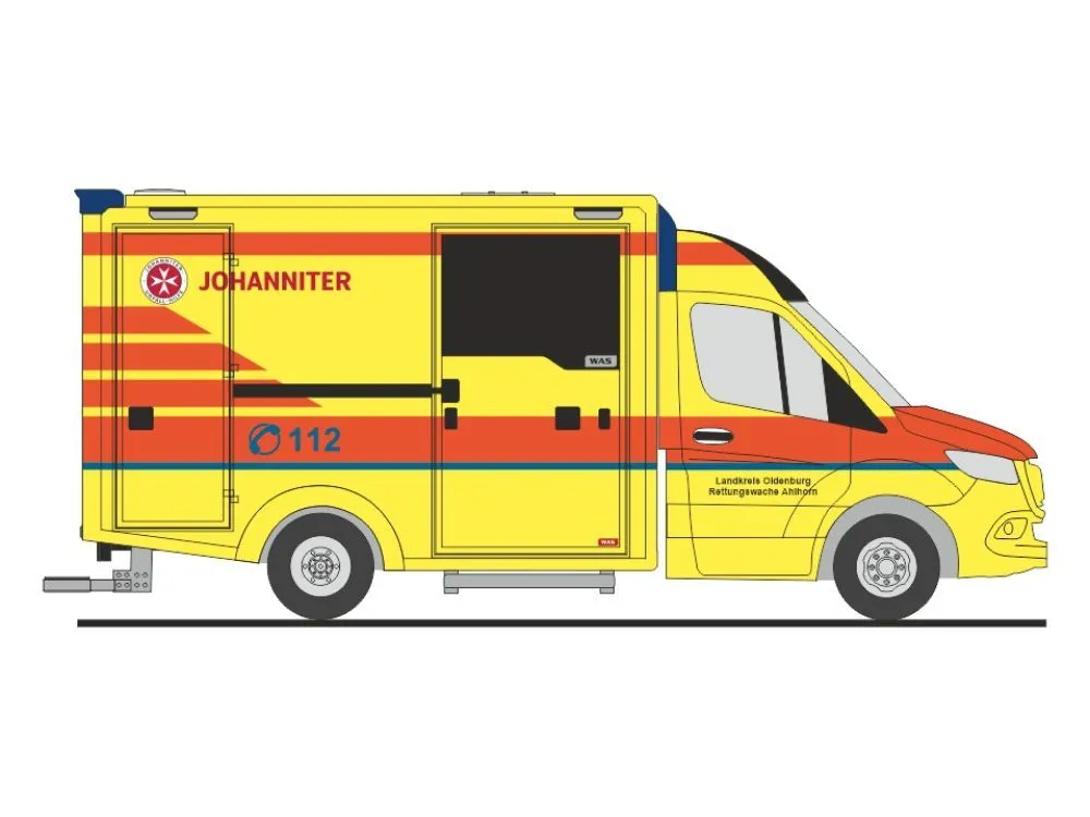 Rietze 76072 - WAS Design-RTW ´18 Johanniter Oldenburg-Ahlhorn H0 1:87