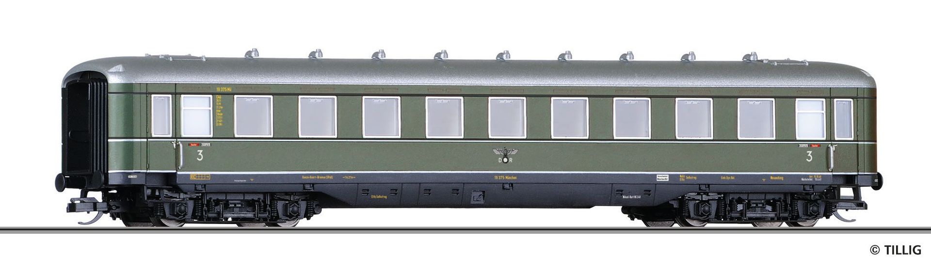 Tillig 16949 - Personenwagen DRG Ep.II 3.KL. TT 1:120