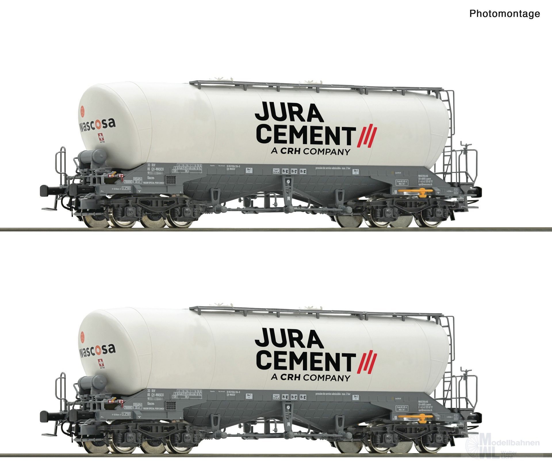 Roco 6600191 - Silowagen Set JURA CEMENT/WASCOSA Ep.VI 2.tlg. H0/GL