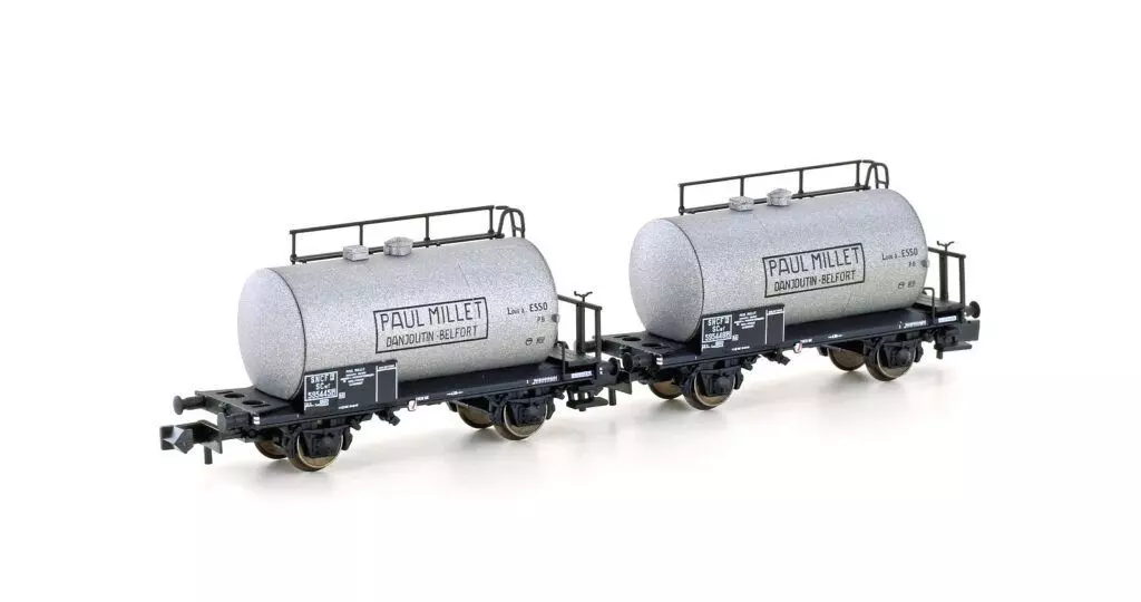 Hobbytrain 24852 - Leichtbau-Kesselwagen Set SNCF Ep.III P.Millet 2.tlg. N 1:160
