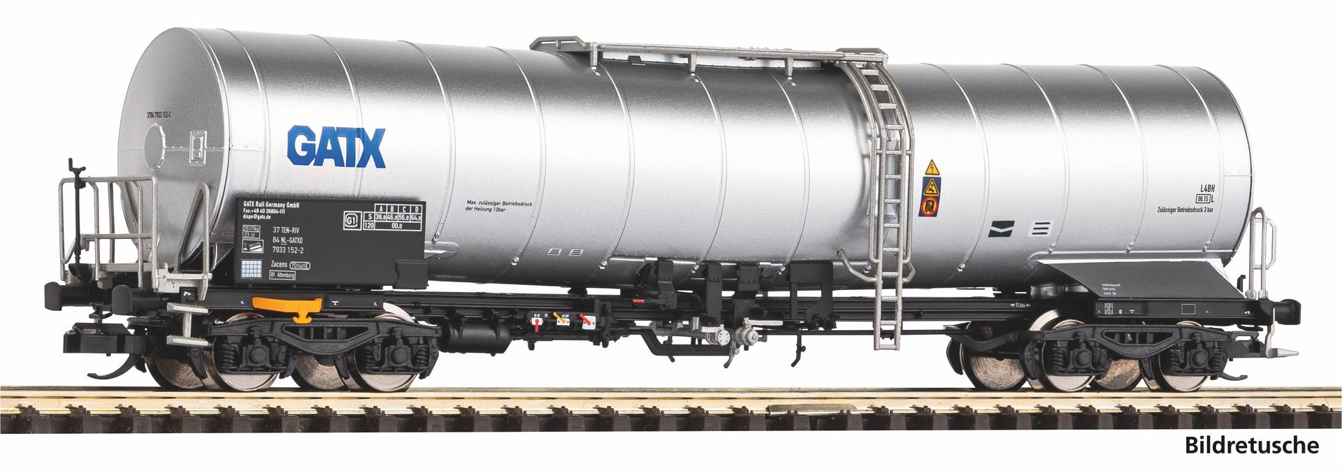 Piko 47783 - Chemiekesselwagen GATX Ep.VI matt-nicht verchromt 37847933152-2 TT 1:120