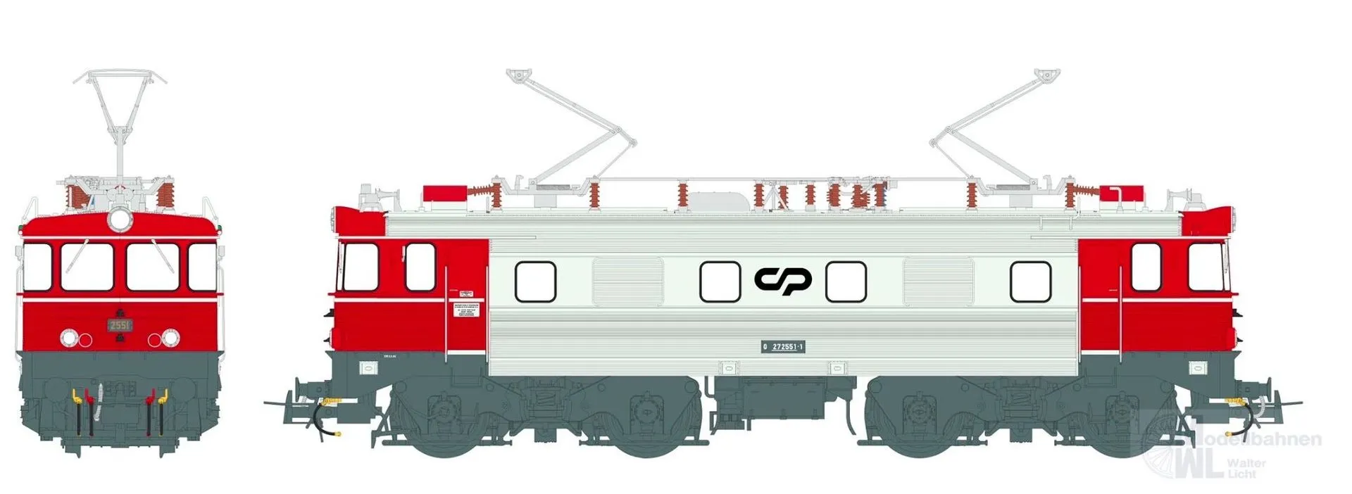 Sudexpress S255126 - E-Lok BR 2551 CP Ep.V Vermelho Anos 2000 (c/ UM) H0/GL
