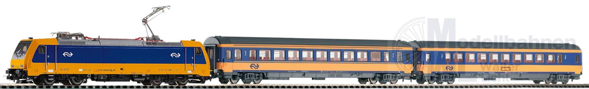Piko 59016 - PSCwlan S-Set NS Personenzug BR 185 NS Intercity mit 2 wg. VI H0/GL