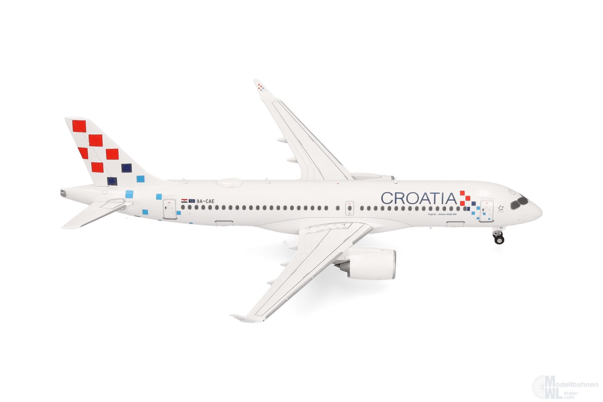 Herpa 573757 - Airbus A220-300 Croatia Airlines 1:200 Herpa 573757 - Airbus A220-300 Croatia Airlines 1:200