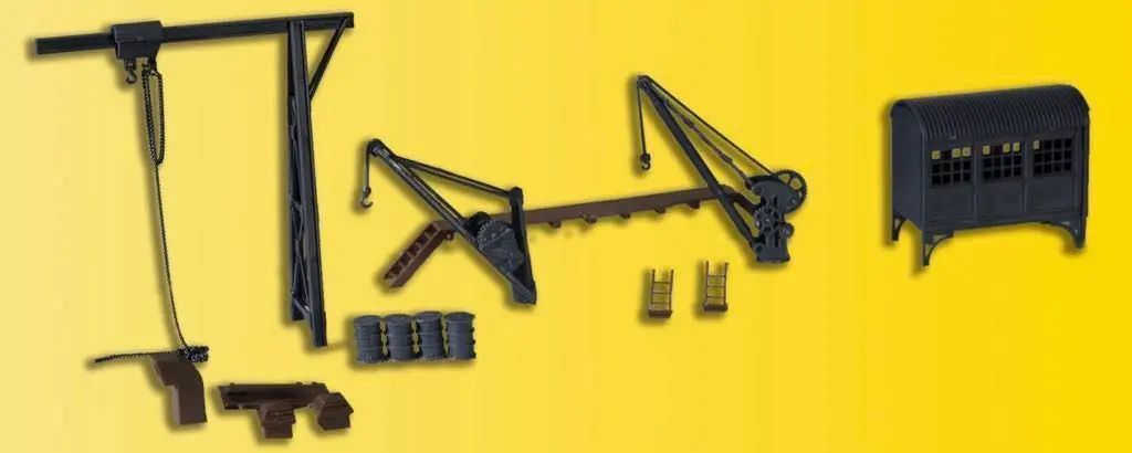Kibri 38101 - Deko-Set Kran- und Flaschenzug H0 1:87