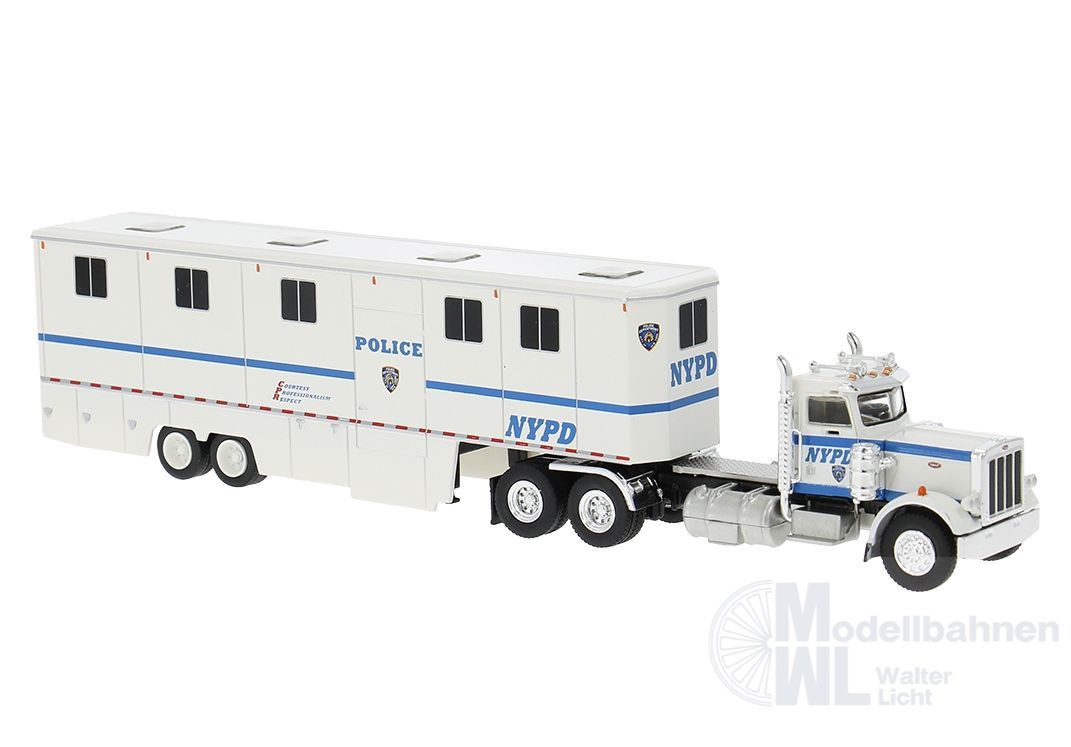 Brekina 85724 - Peterbilt 359 Pferdetransporter der NYPD H0 1:87