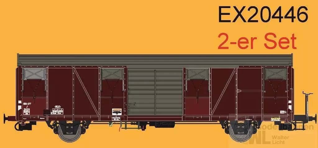 Exact Train 20446 - Güterwagen Set SBB Ep.III 2.tlg. J4 H0/GL