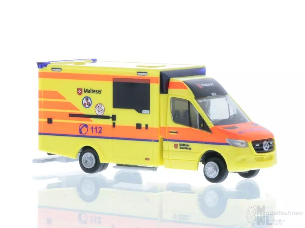 Rietze 76299 - Mercedes-Benz WAS RTW ´18 Malteser Hatten-Sandkrug H0 1:87