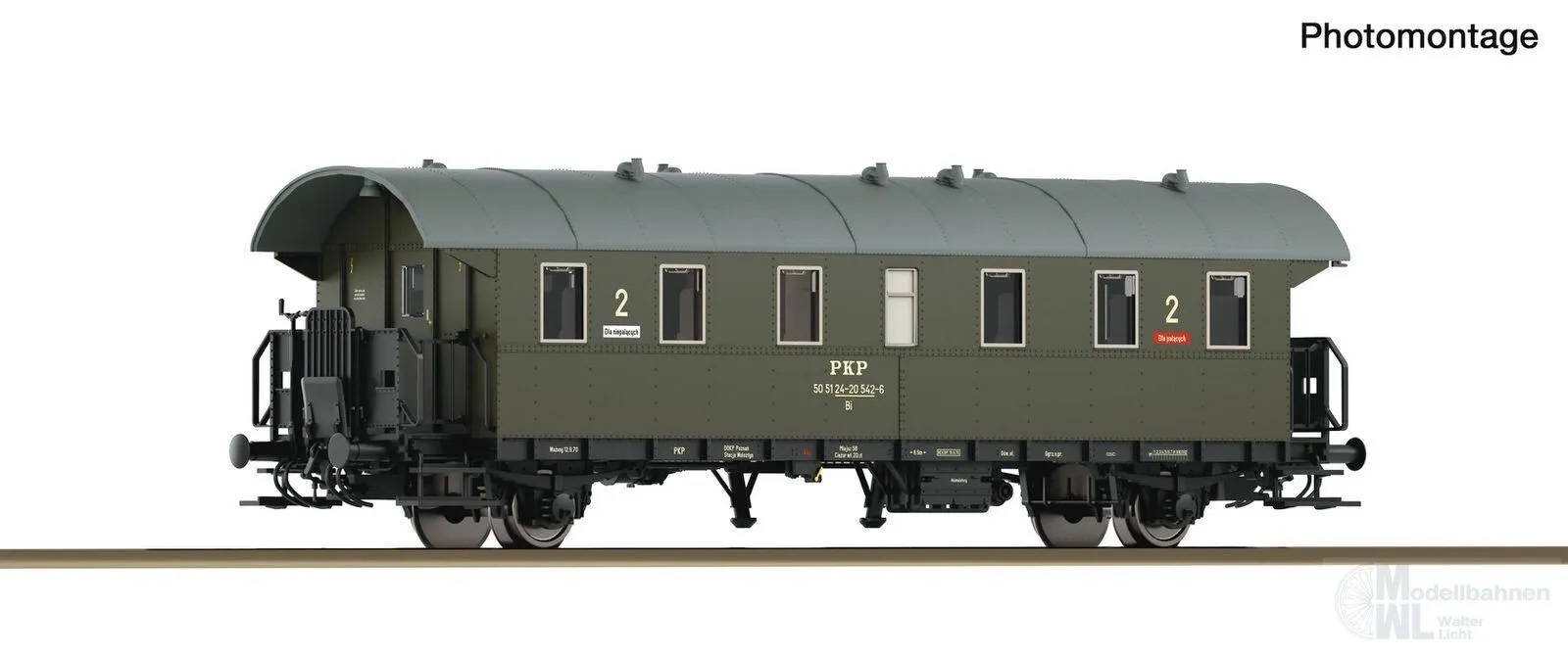 Roco 6280083 - Personenwagen Donnerbüchse PKP Ep.III 2.Kl. Bi 2.Betr.Nr. TT 1:120