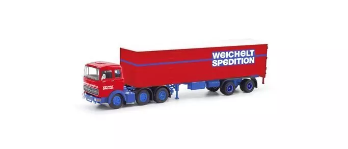Herpa 87MBS026444 - Mercedes-Benz LPS 2032 Koffersattelzug Weichelt Spedition H0 1:87