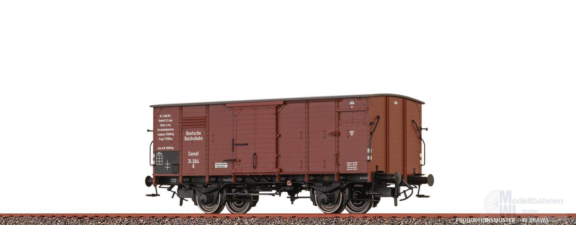 Brawa 51245 - Güterwagen ged. DRG Ep.II Cassel 74 394 H0/GL