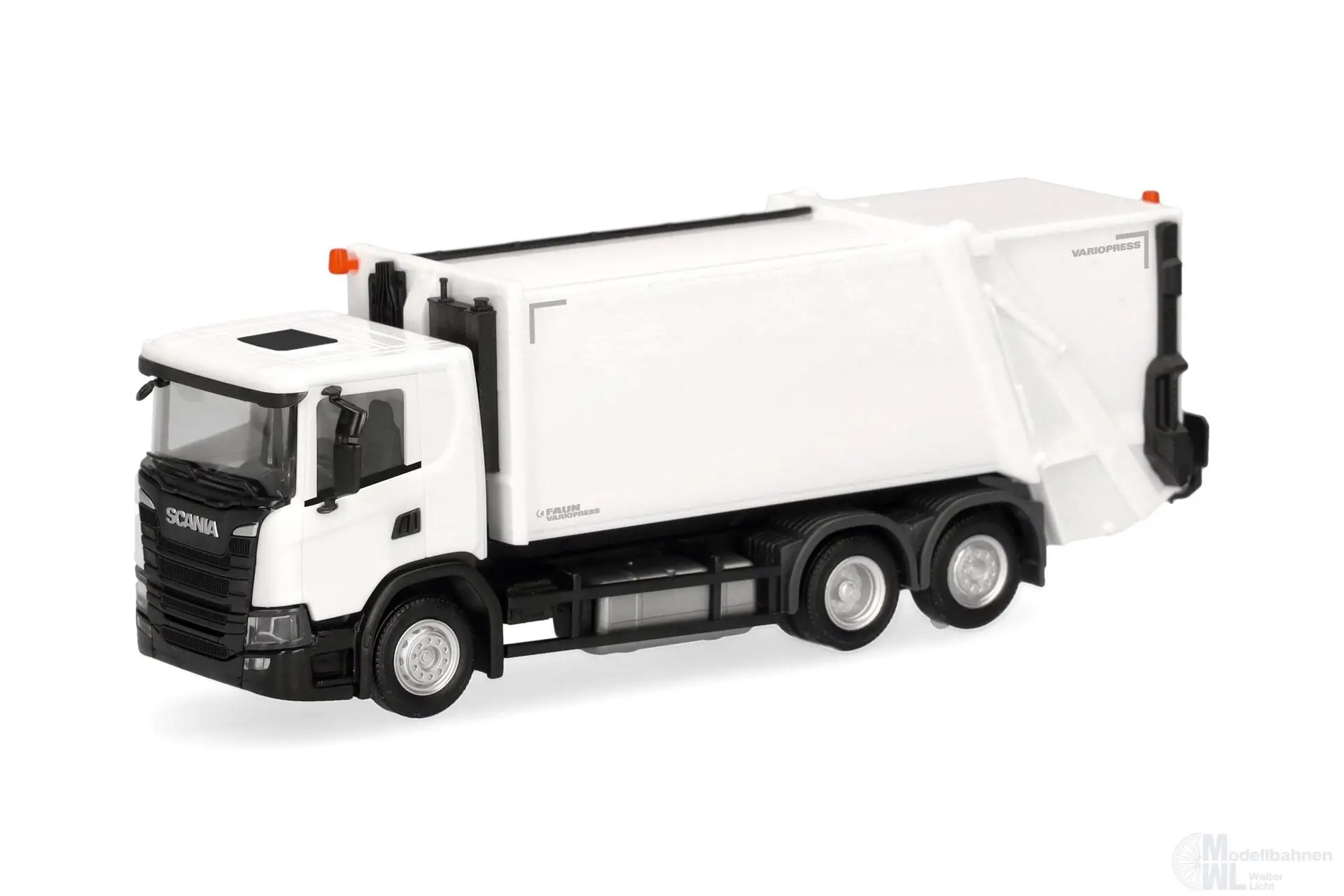 Herpa 321846 - Scania CG17 Pressmüll-Fahrzeug weiß H0 1:87