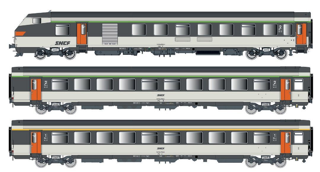 LS Models 41250DC - Personenwagen VU+VTU SNCF Ep.IV 3.tlg. H0/GL