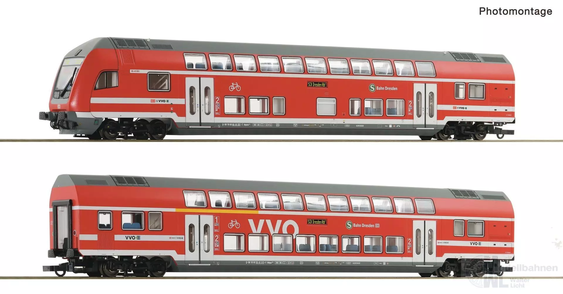 Roco 6220066 - Doppelstockwagen-Set DB Ep.VI 2.tlg. H0/WS