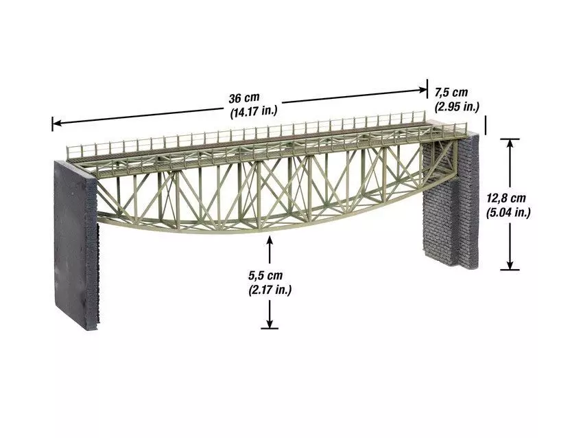 Noch 67027 - Fischbauchbrücke mit Brückenköpfen H0 1:87