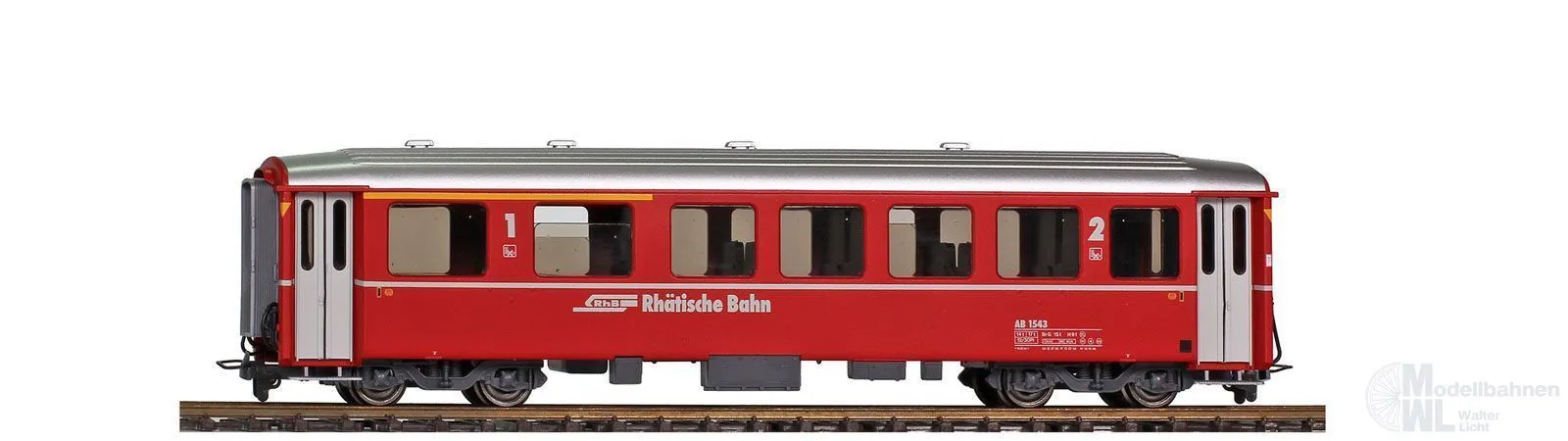 Bemo 3256143 - Einheitswagen EW I RhB Ep.V AB 1543 BB rot H0m