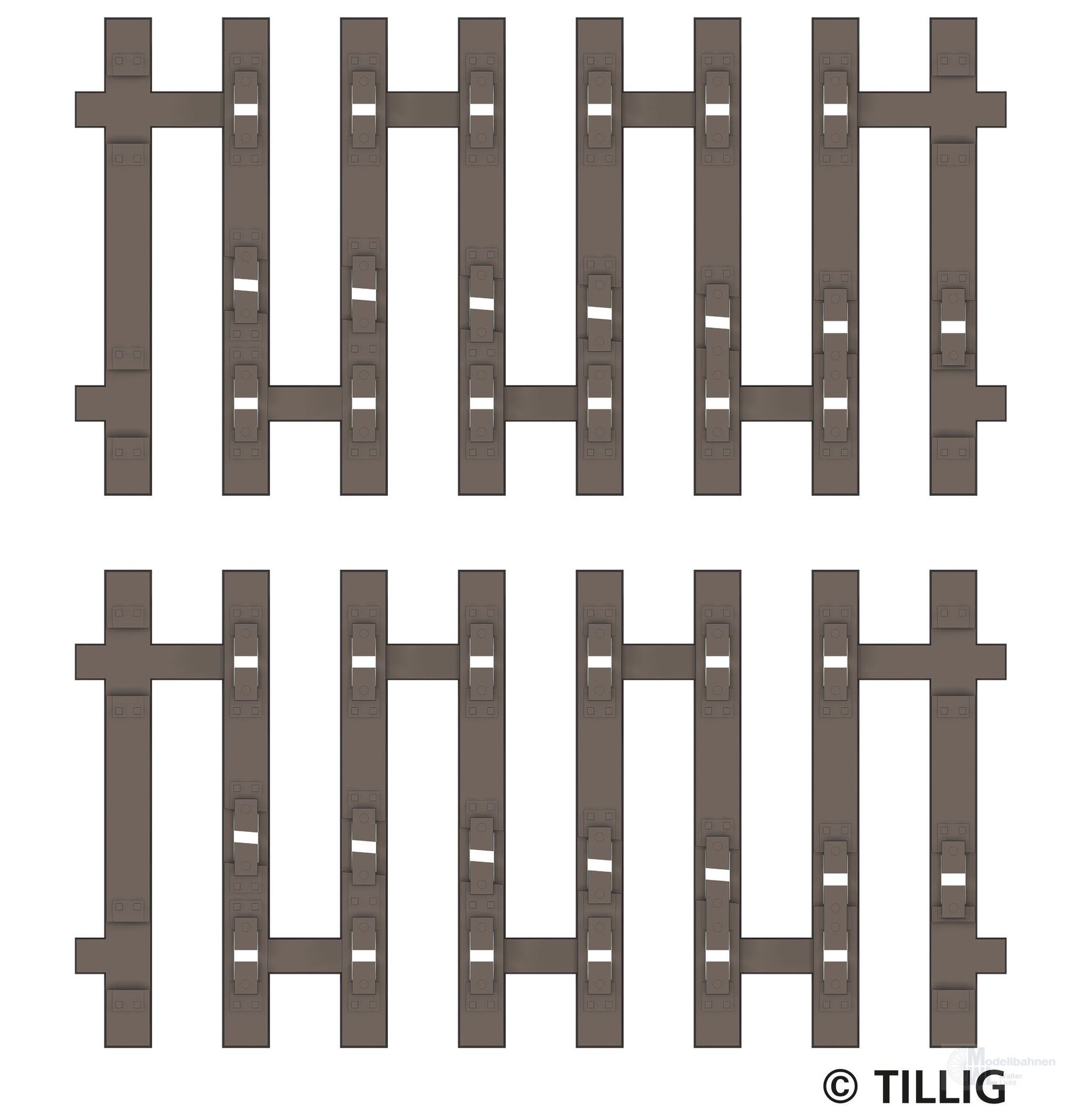 Tillig 83194 - Flex-Schwellenband Zwangsgleis (einseitig) rechts 2 x 41,5mm Endstück TT