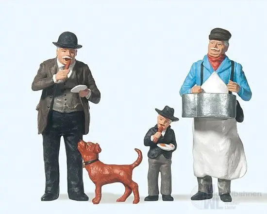 Preiser 45059 - Wurstverkäufer mit Kunden Spur G