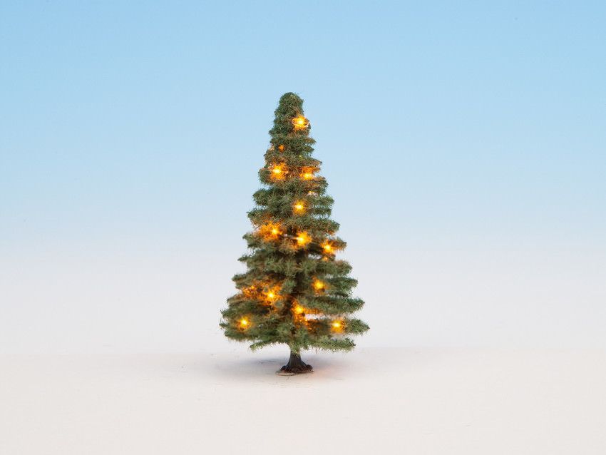 Noch 22121 - Beleuchteter Weihnachtsbaum grün, mit 20 LEDs, 8 cm hoch 0/H0/TT/N