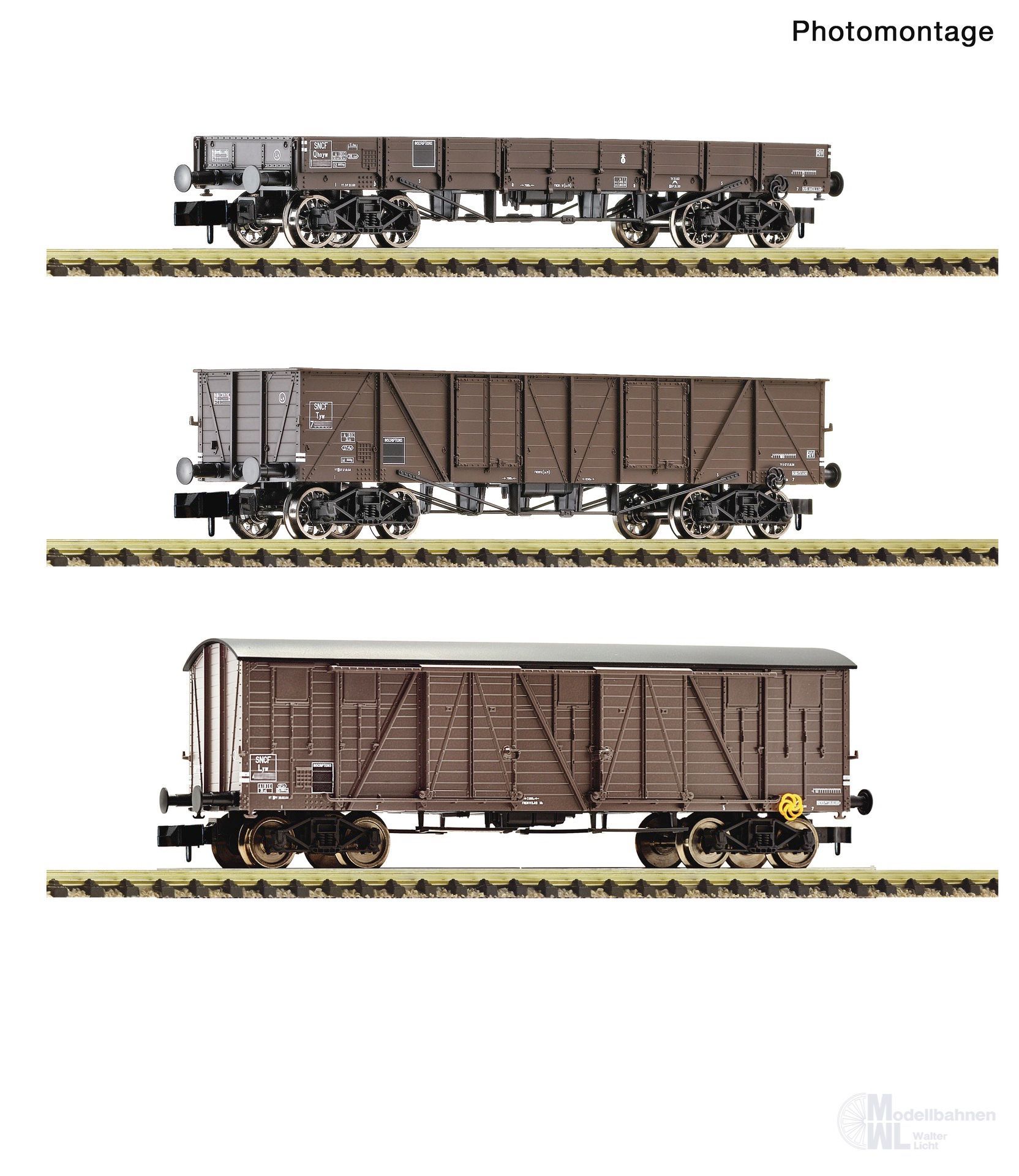 Fleischmann 6660167 - Güterwagen Set SNCF Ep.III 3.tlg. N 1:160