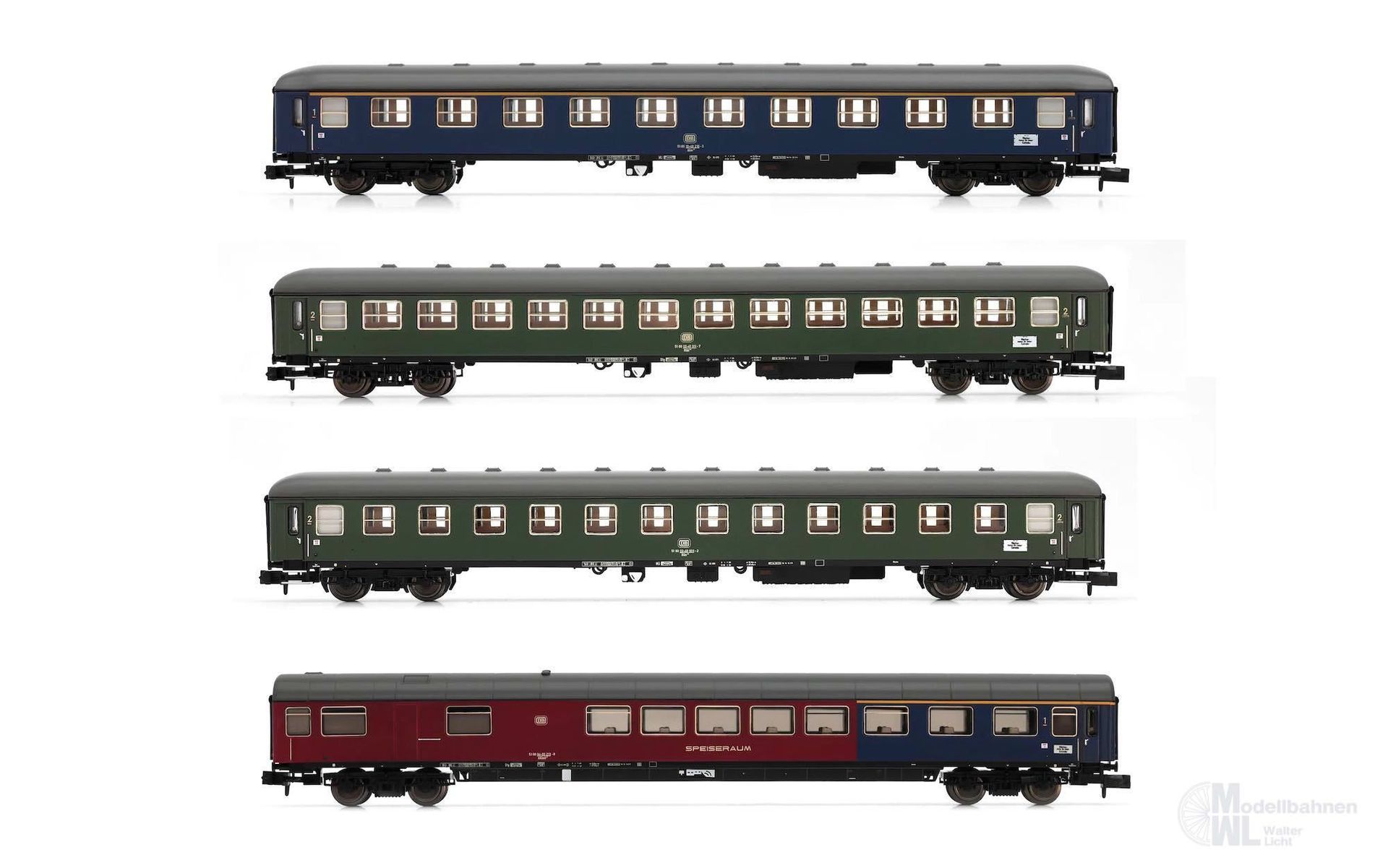 ar4359_0 Arnold 4359 - Personenwagen Set DB Ep.IV 4.tlg. N 1:160