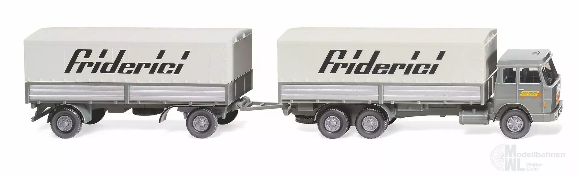 Wiking 047502 - Pritschenhängerzug Hanomag Henschel Friderici H0 1:87