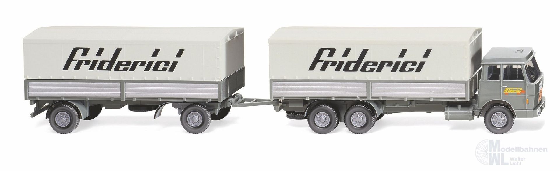 Wiking 047502 - Pritschenhängerzug Hanomag Henschel Friderici H0 1:87