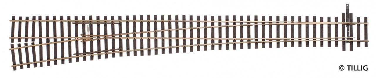 Tillig 85327 - Weiche links Herzstückwinkel 7° Länge 361mm H0/GL